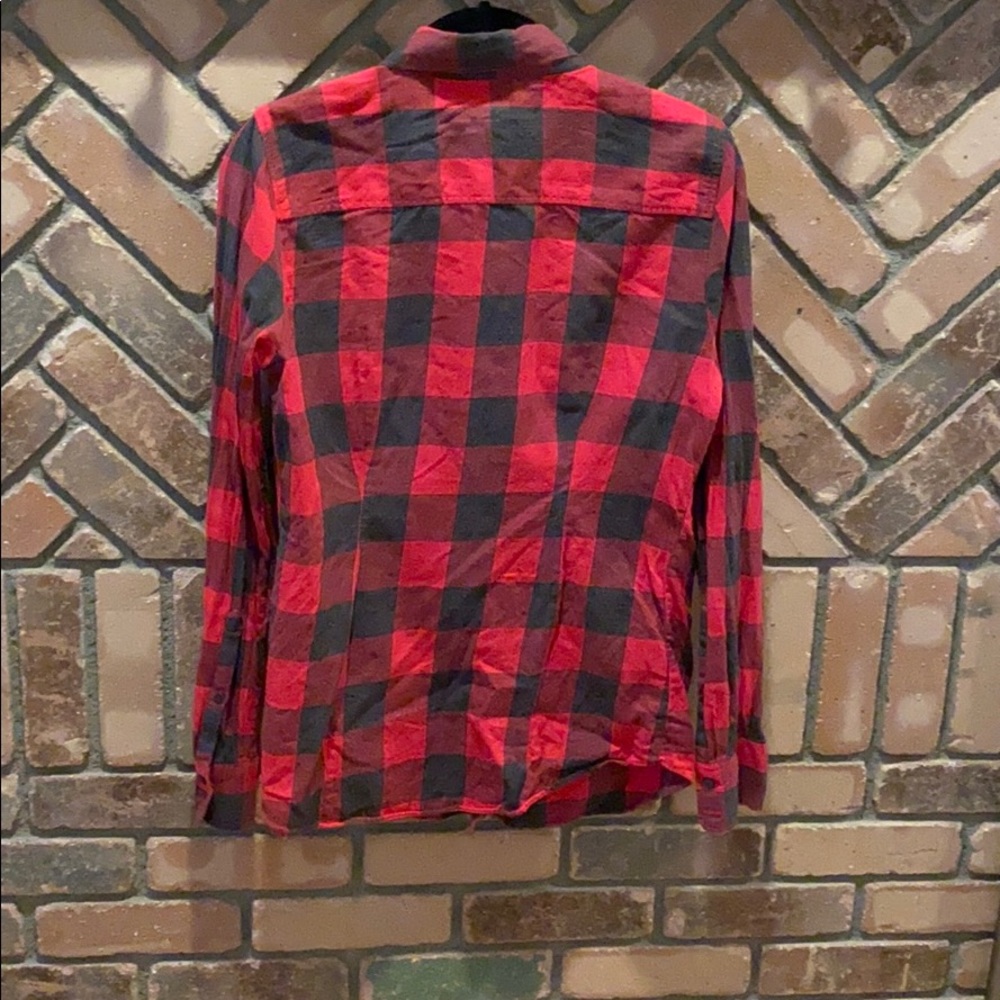 Jcrew Red And Grey Check Button Up - image 4